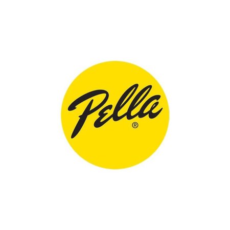  The yellow Pella logo is placed on a white background.