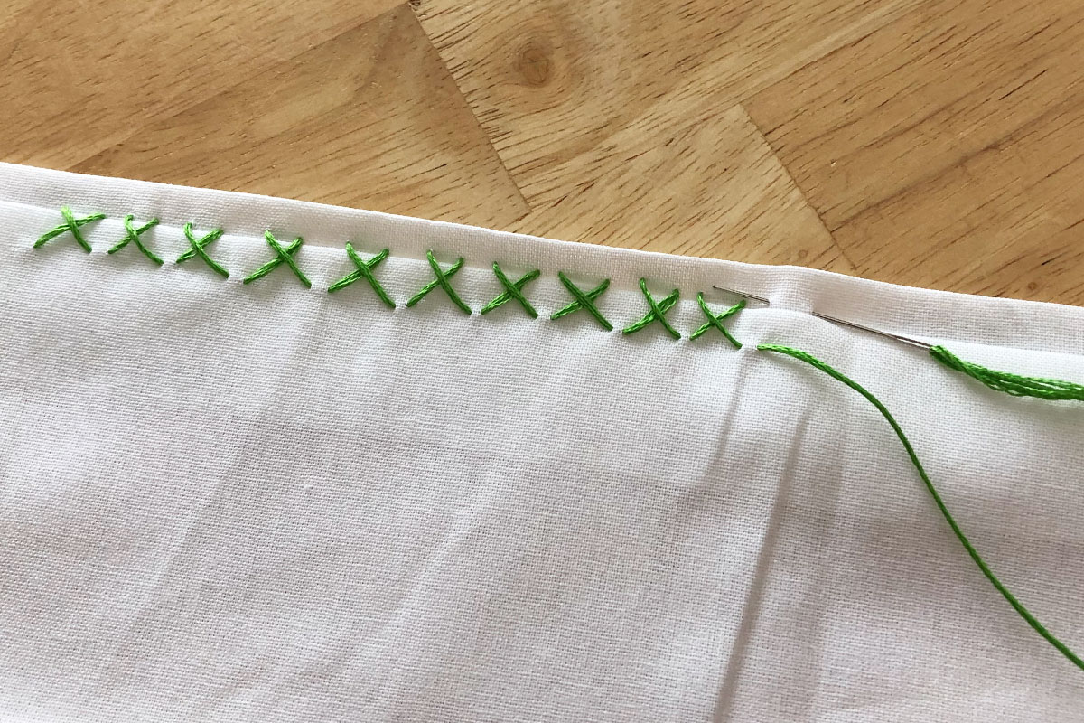 how to sew a catch stitch