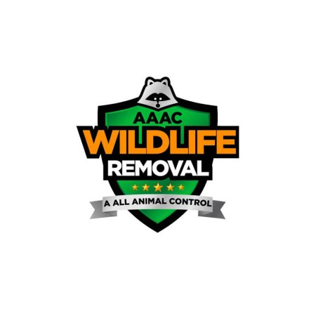  The words 'AAAC Wildlife Removal' appear in black, orange, and white one the company's green shield logo.