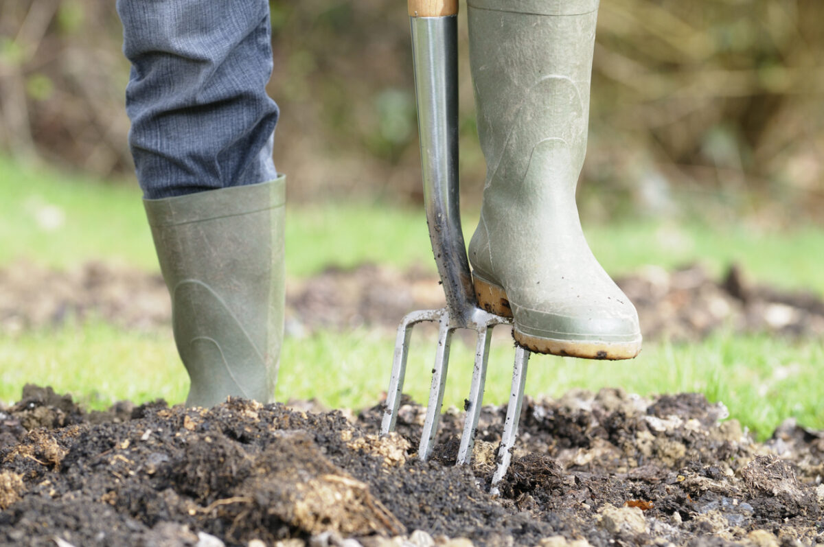 Soil aeration composting and fertilizing