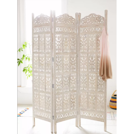  The Best Room Dividers Option: Urban Outfitters Amber Carved Wood Room Divider