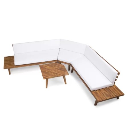  The Best Outdoor Sectional Option: AllModern Yakima Acacia Solid Wood 4-Person Seating