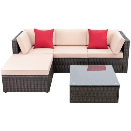  The Best Outdoor Sectional Option: Devoko Patio Furniture 5 Pcs Outdoor Sectional Sofa