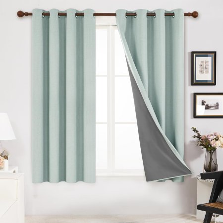  The Best Soundproof Curtains Option: Deconovo Faux Linen 100% Total Blackout Curtains