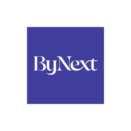  The words 'By Next' appear in white in a purple square.