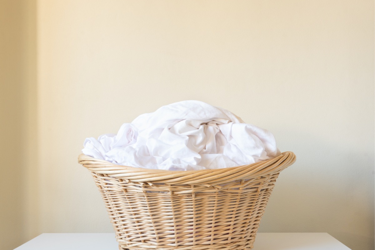 sorting laundry