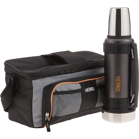  Thermos Lunch Lugger Cooler and Beverage Bottle on a white background