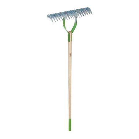  Green Ames 15 Adjustable Thatch Rake on white background