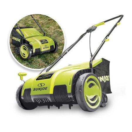  Sun Joe 12.6 Electric Lawn Dethatcher and Scarifier on white background