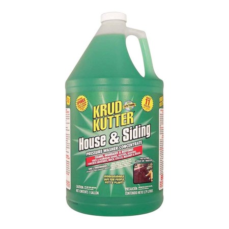  A jug of green Krud Kutter House and Siding Pressure Washer Soap on a white background.