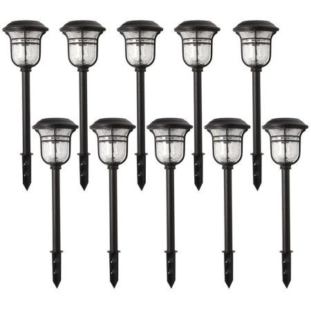  10 Hampton Bay Black Integrated LED Landscape Path Lights on a white background