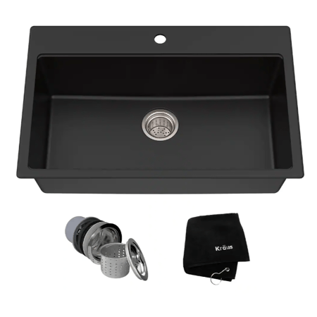  The Best Outdoor Kitchen Sinks Option: Kraus Quarza Drop-in/Undermount Granite Sink