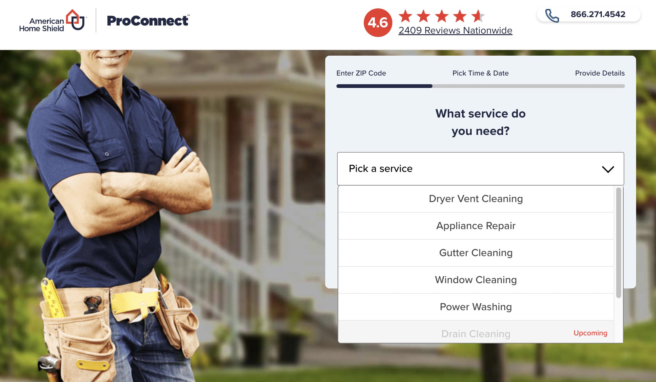 American Home Shield Review ProConnect service page