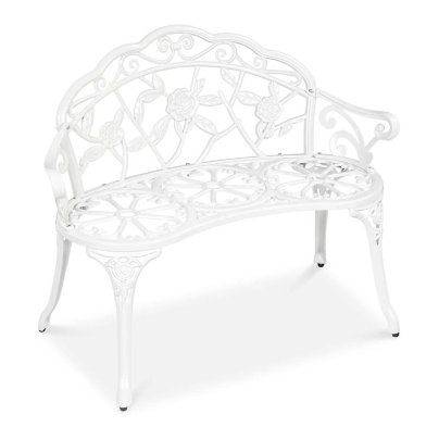 Best Choice Products Steel Garden Bench on a white background