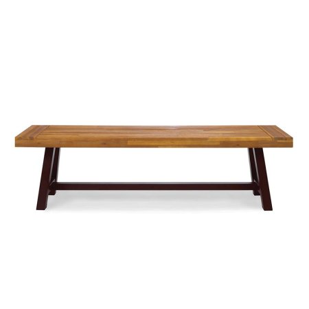  Gracie Oaks Eules Wood Picnic Bench on a white background