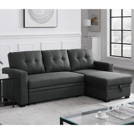  The Best Sectionals for Small Spaces Option: Mercury Row Anyan Linen Reversible Sleeper Sofa