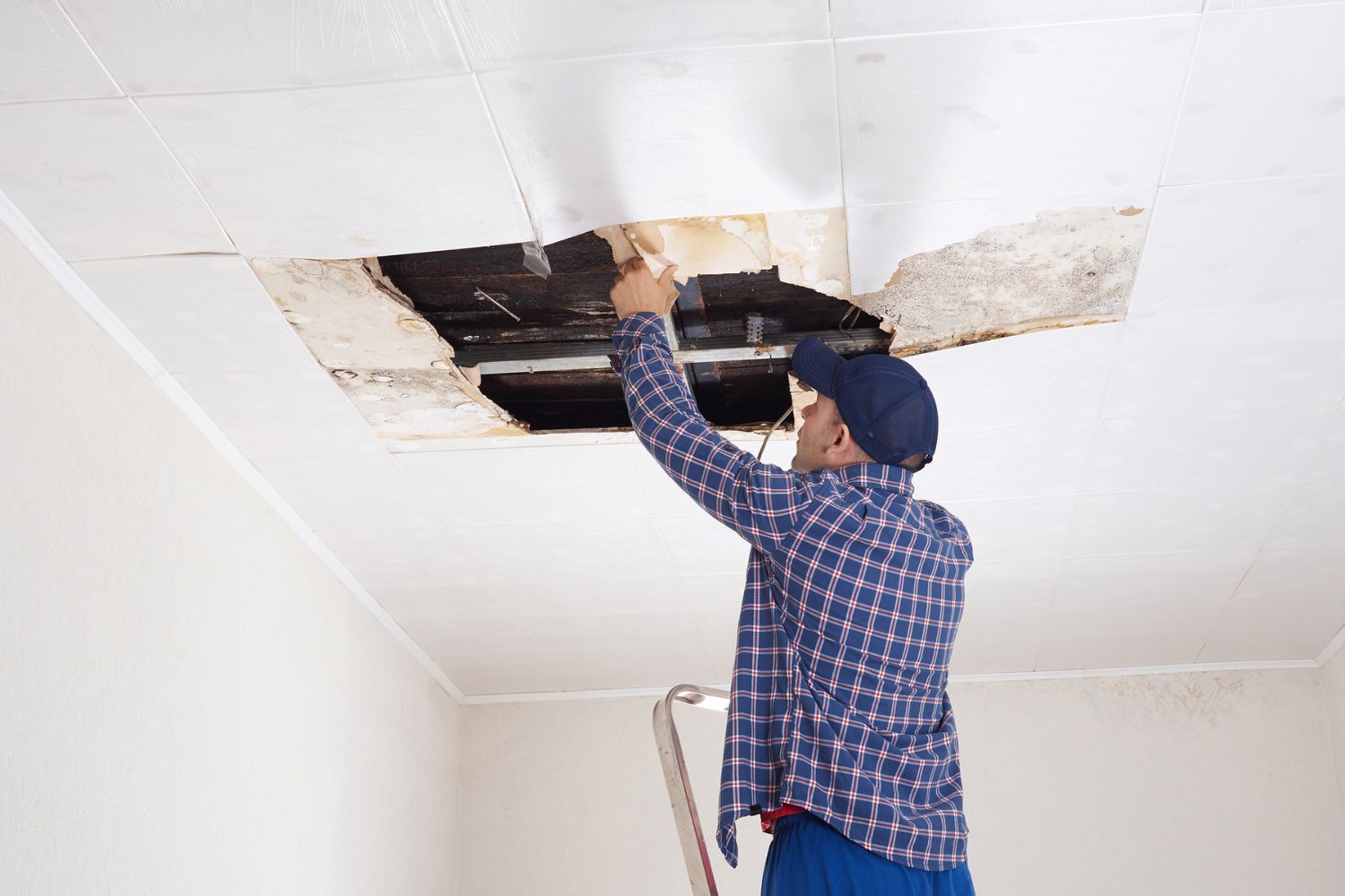 repair ceiling tiles falling down