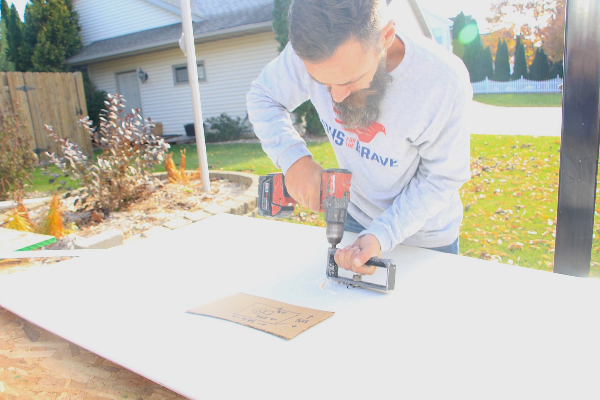 Baths for the Brave on Veterans Day Tundraland contractor at work for Baths for the Brave project