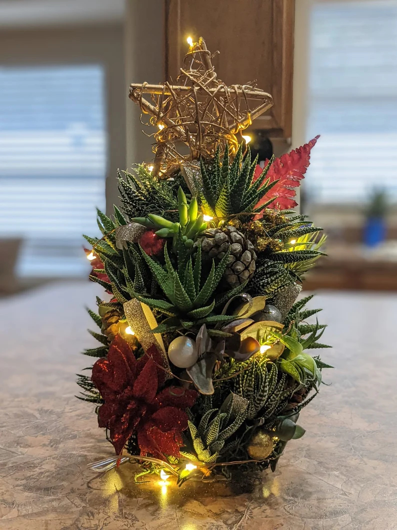 Etsy christmas tree alternatives succulent tree