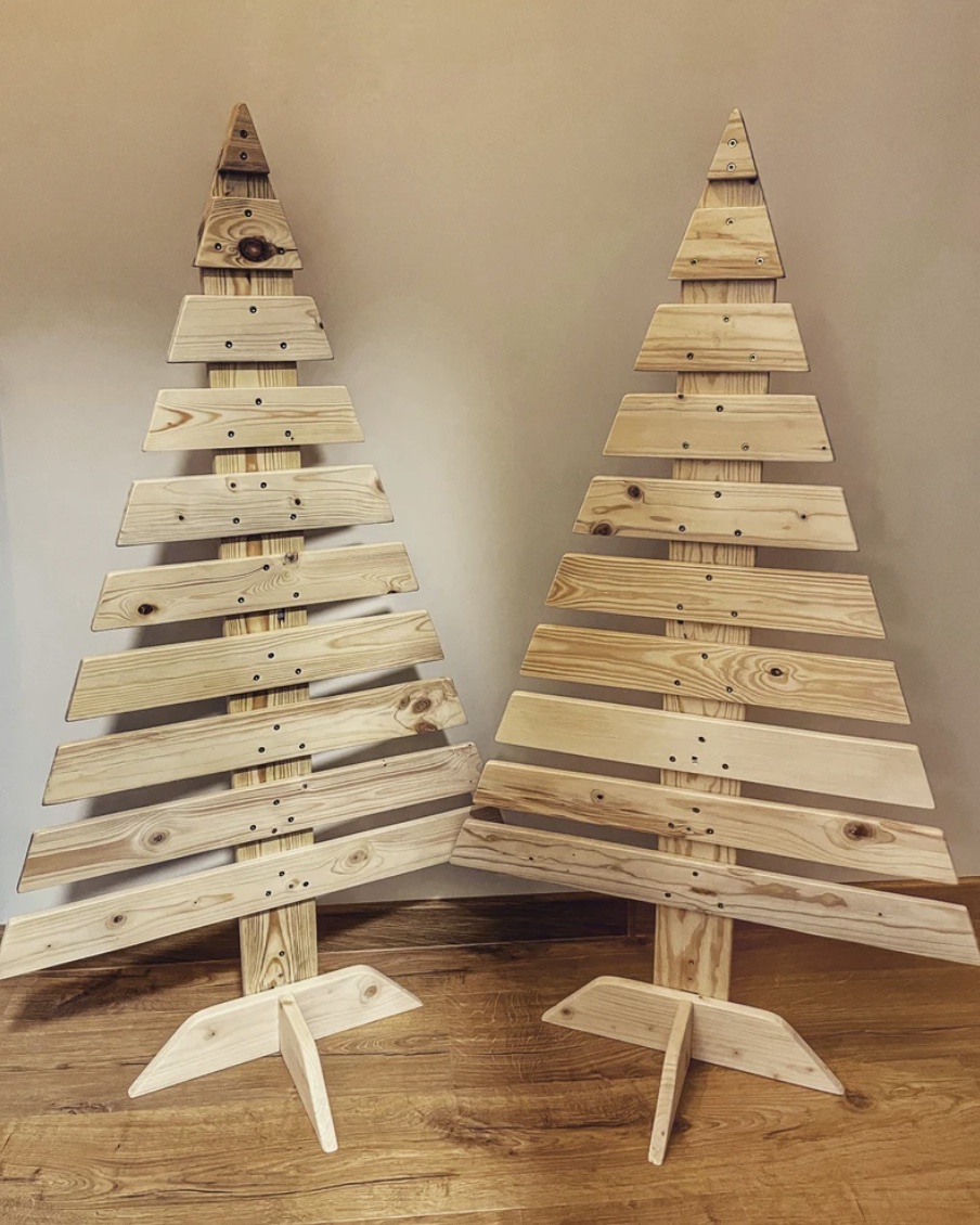 Etsy christmas tree alternatives wooden slat tree