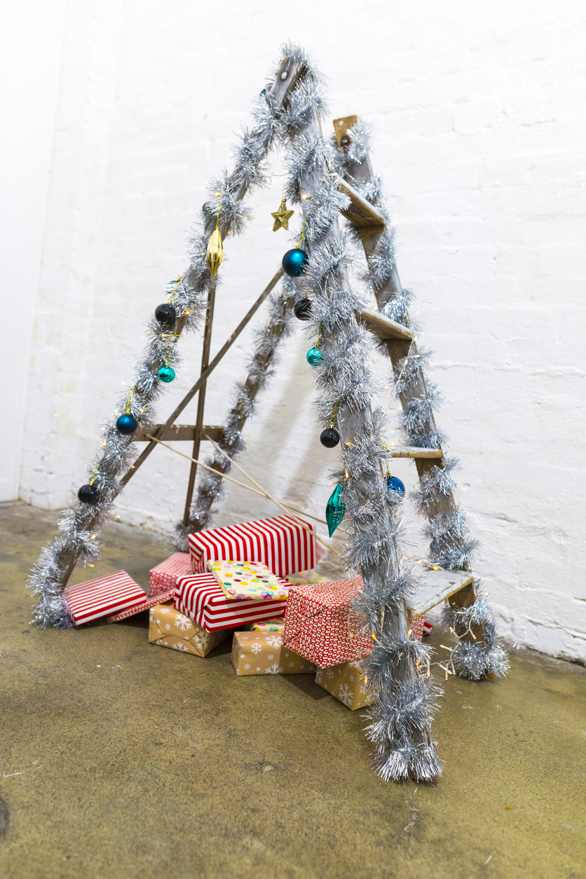 iStock-881542516 christmas tree alternatives ladder tree