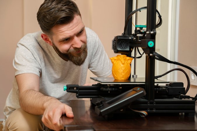 iStock-1316154786 make money with a 3d printer man watching 3d printer create an owl.jpg