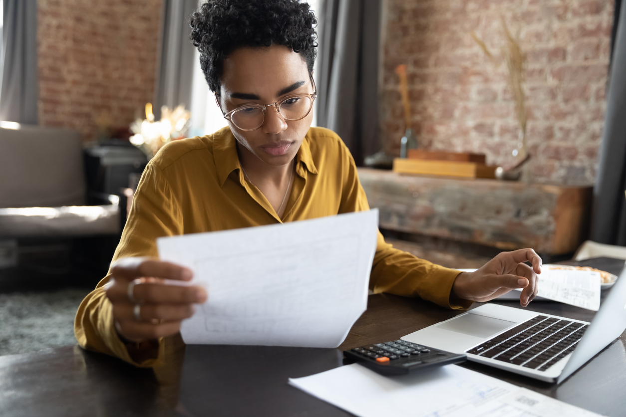 iStock-1367907049 must do february projects Focused young African American woman managing financial affair