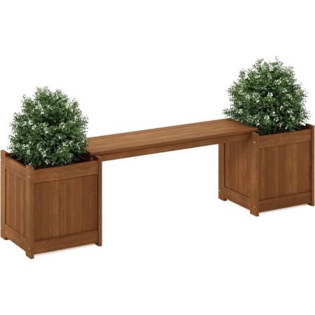  Gracie Oaks Fallah Planter and Bench on a white background