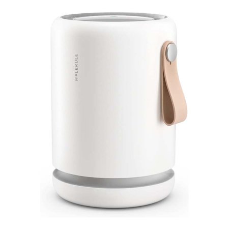  Molekule white, cylinder-shaped Air Mini+ Air Purifier on white background