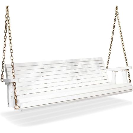  Vingli Patio Wooden Porch Swing on a white background