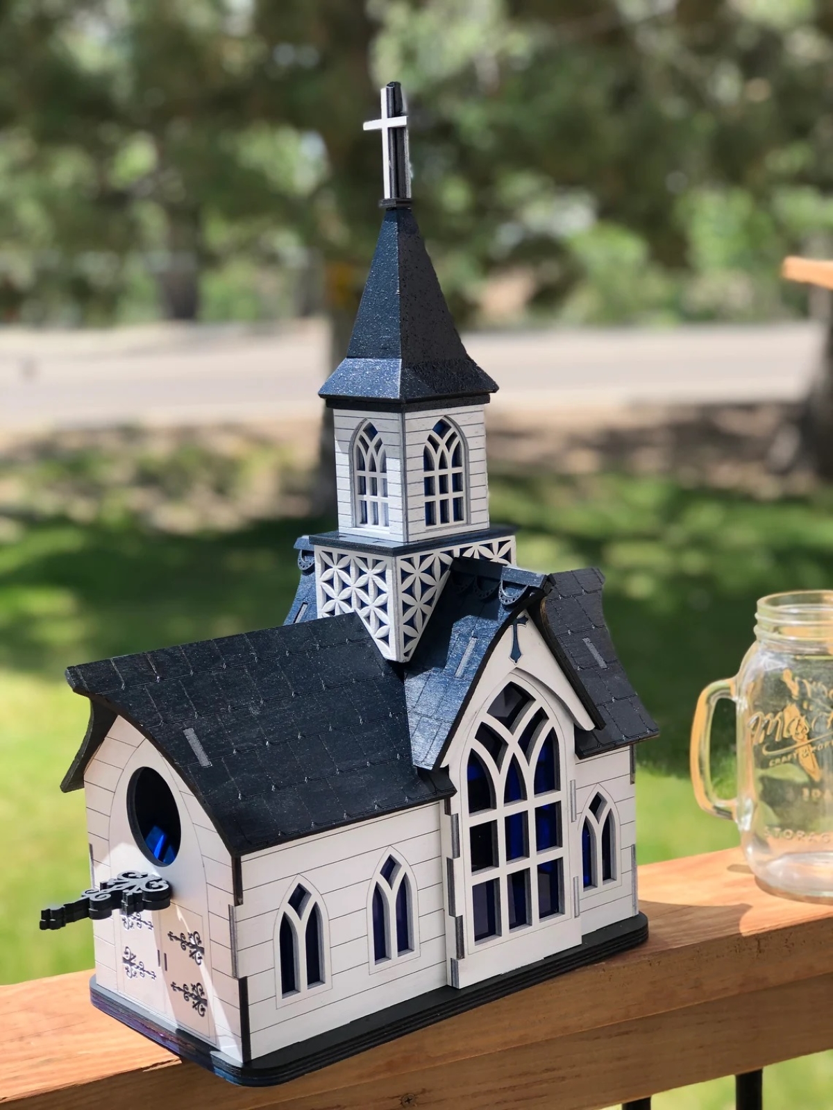 birdhouse plans - painted church birdhouse