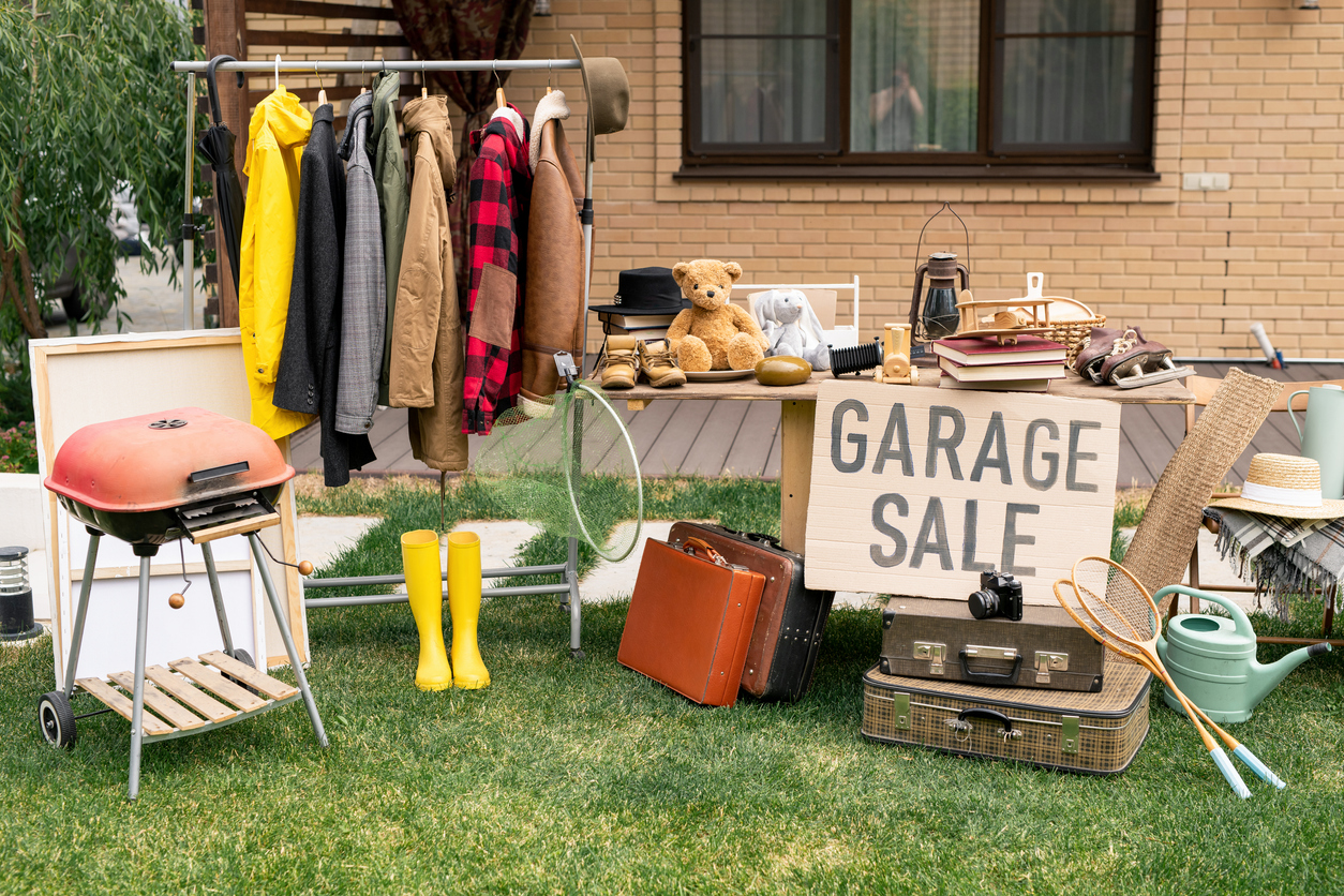 how to dispose of a grill garage sale with red grill being sold