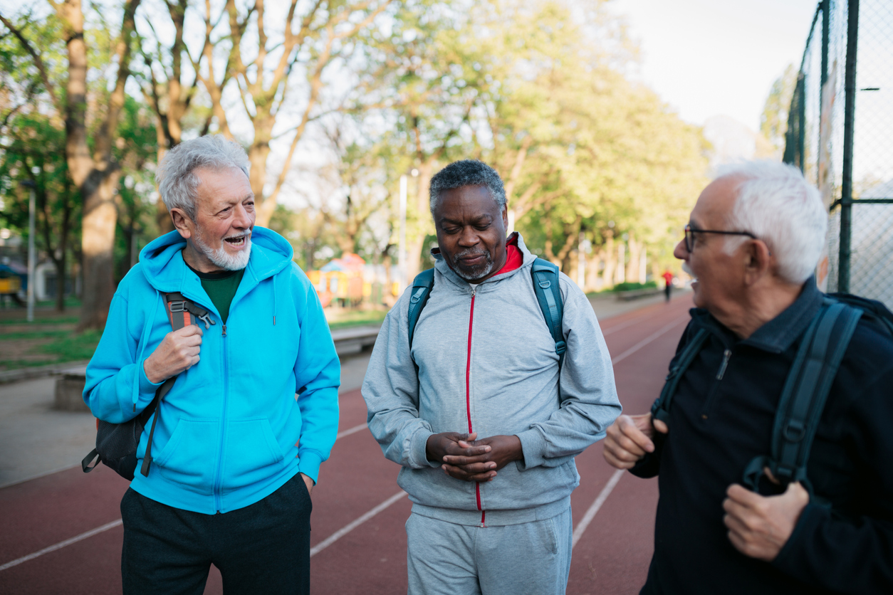 iStock-1452781205 master planned community Healthy group of active seniors arriving at exercise court