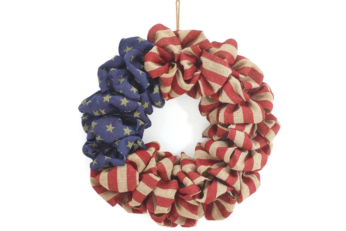 Best Front-Door Wreath Option Patriotic Burlap Wreath