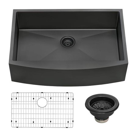  The Best Farmhouse Sink Option Ruvati 33-Inch Gunmetal Stainless Steel Kitchen Sink