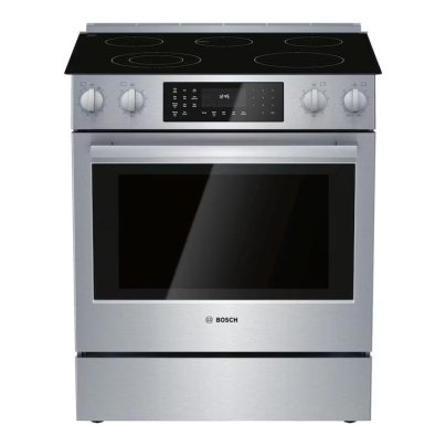 Bosch 800 Series 30" Electric Slide-In Range on a white background