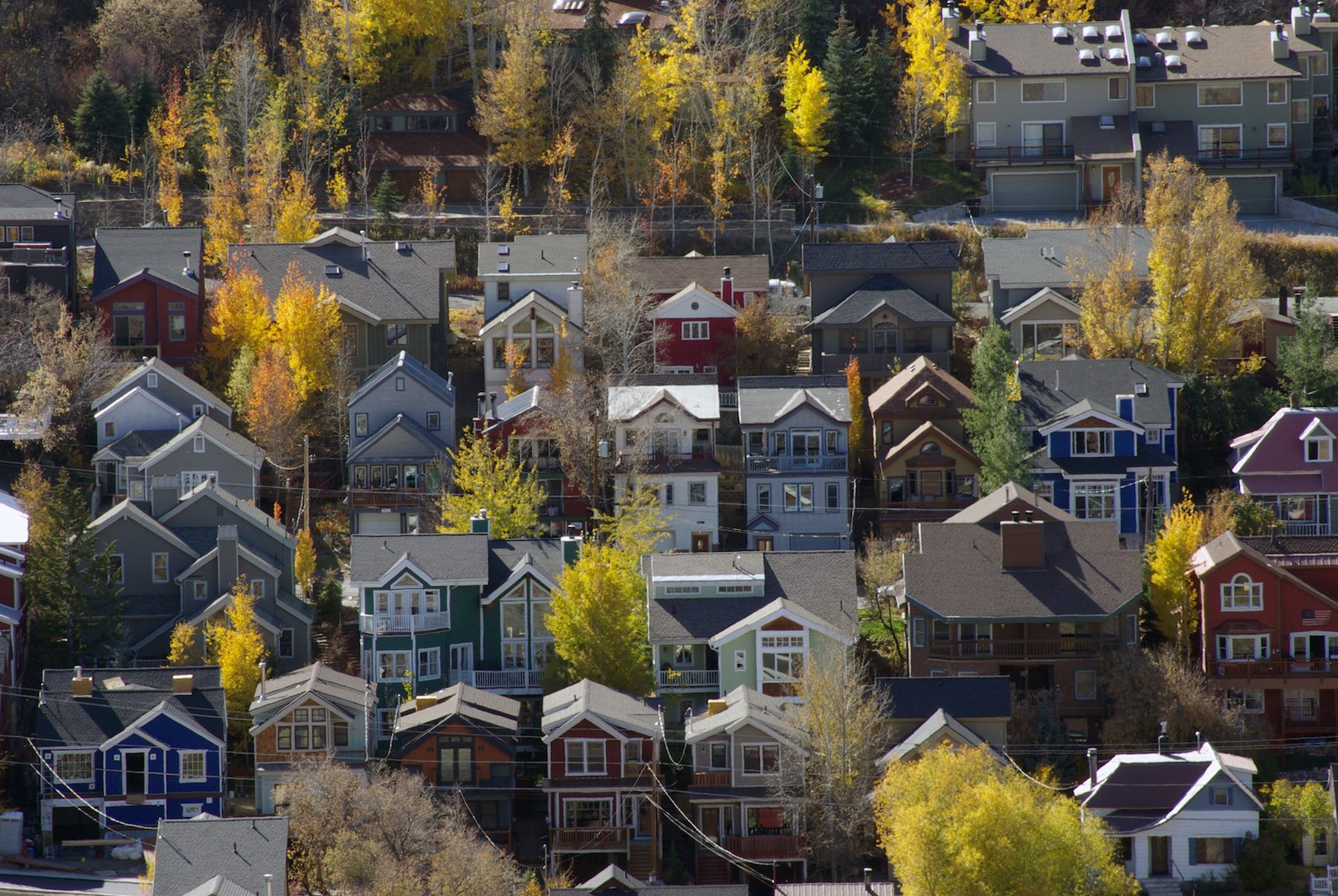 park city utah town houses aerial view