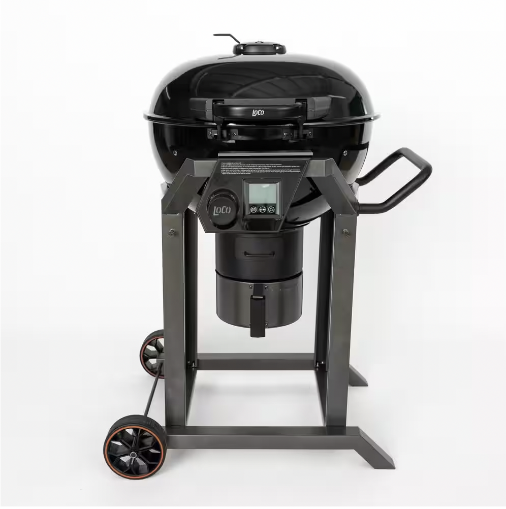 LOCO 22 in. SmartTemp Kettle Charcoal Grill in Black with Stand