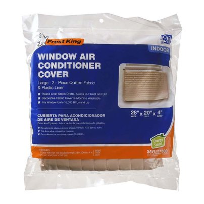 Frost King Quilted Indoor Air Conditioner Cover in plastic package on white background