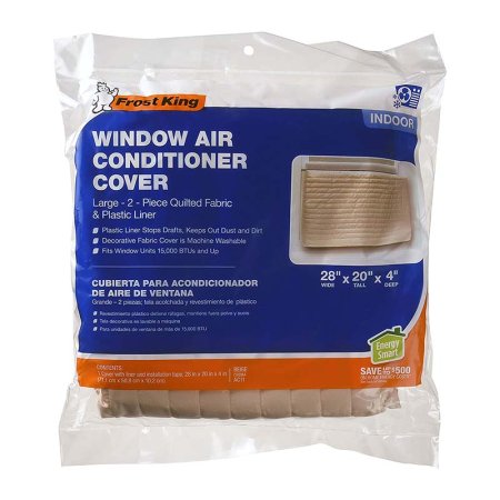  Frost King Quilted Indoor Air Conditioner Cover in plastic package on white background