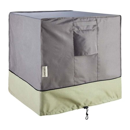  Gray and sage green KylinLucky Air Conditioner Cover for Outside Units on white background