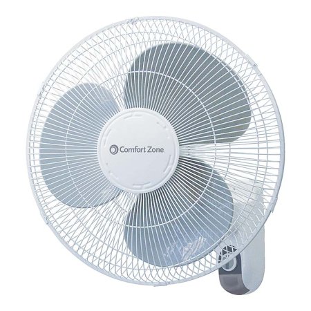  Comfort Zone 16-Inch Oscillating Wall-Mount Fan on a white background