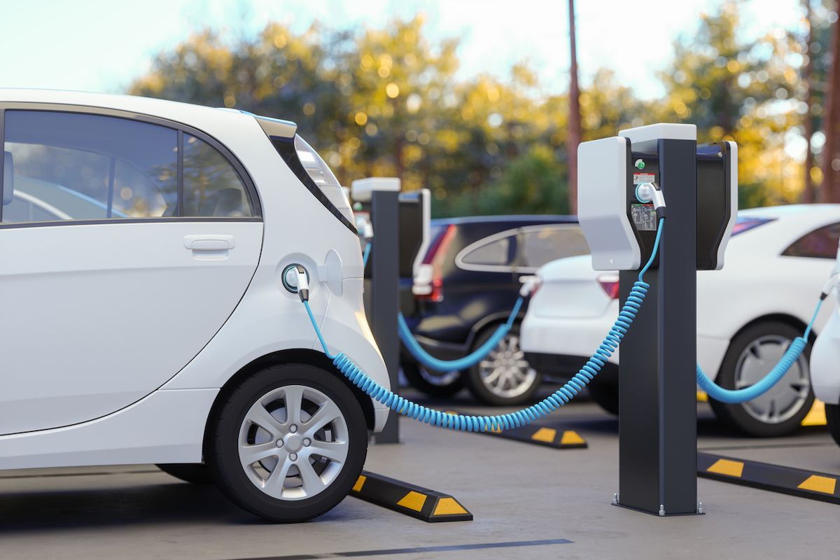 hydrogen fuel cell car refueling at hydrogen station