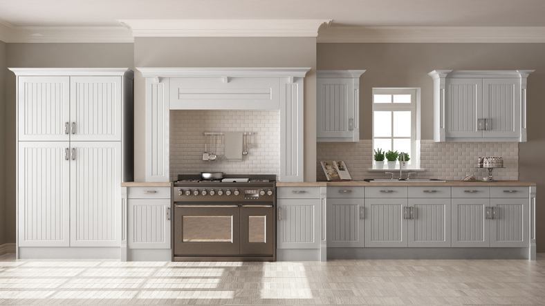 white-and-beige-kitchen-with-beadboard-faced-cabinets-and-pantry-doors