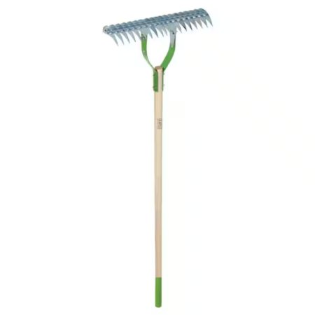  Ames 15 inch Adjustable Thatch Rake on white background