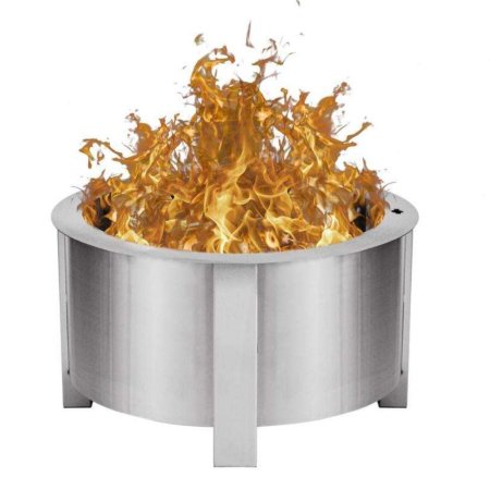  The Breeo X24 Smokeless Fire Pit on a white background burning a fire.