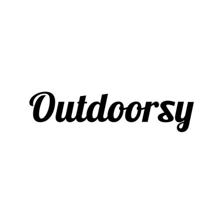  The word 'Outdoorsy' is written in black cursive font.