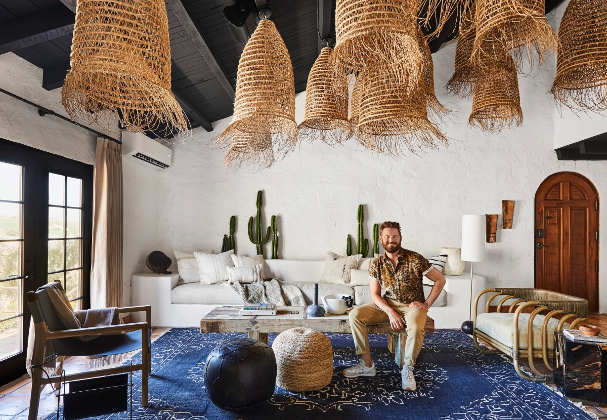 Man sitting in modern designed room