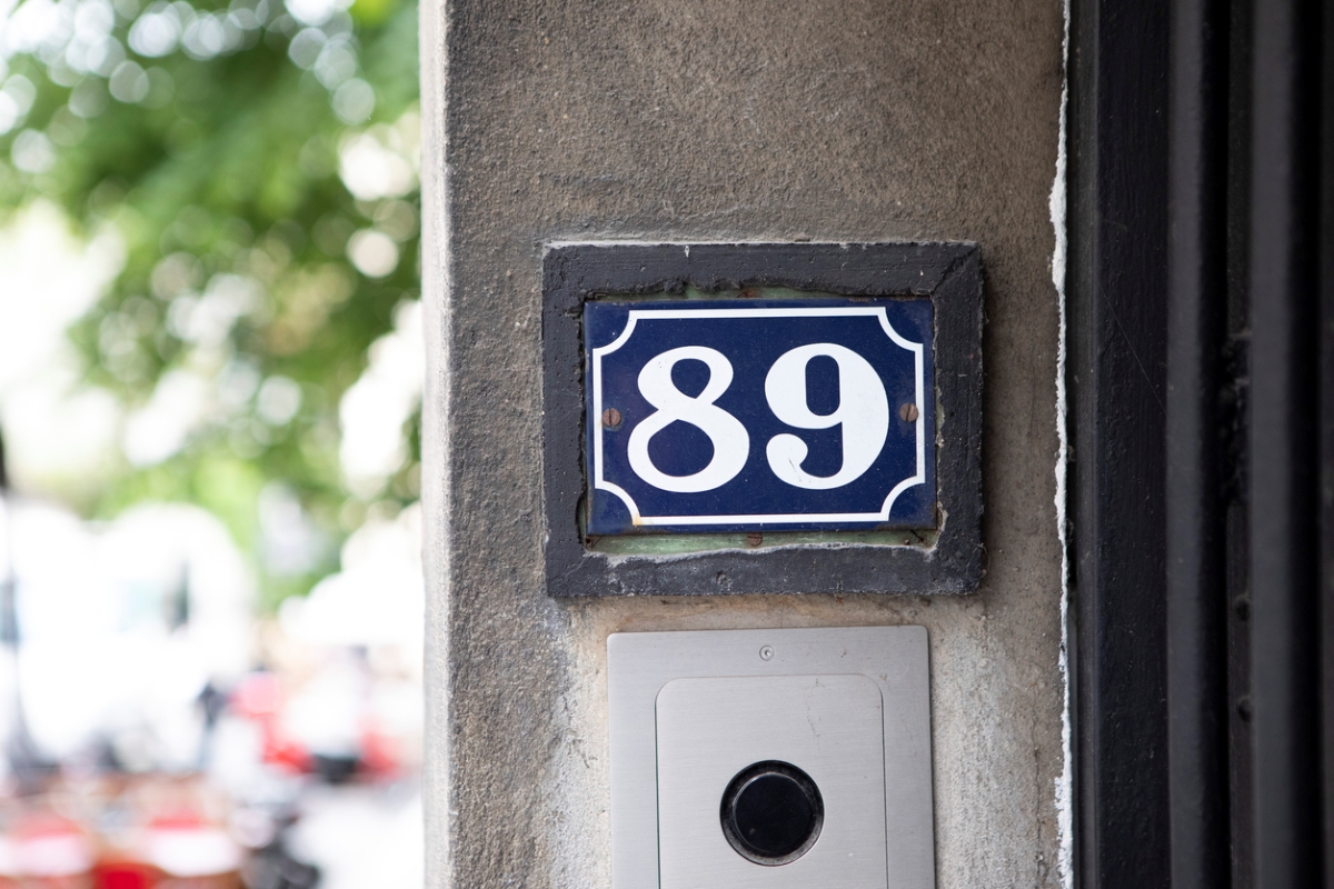 Numbers on wall outside home