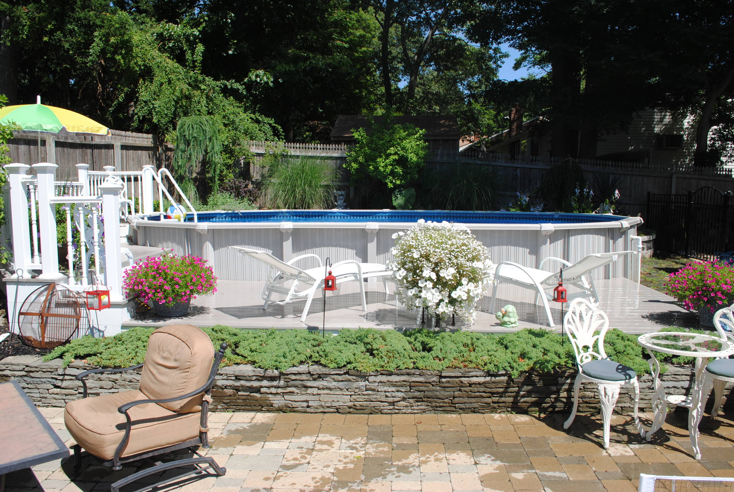 White above ground pool